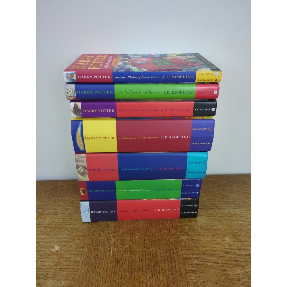 Vtg Harry Potter Complete Set Books 1-7 Rowling Hardcover -w. Dust Jackets